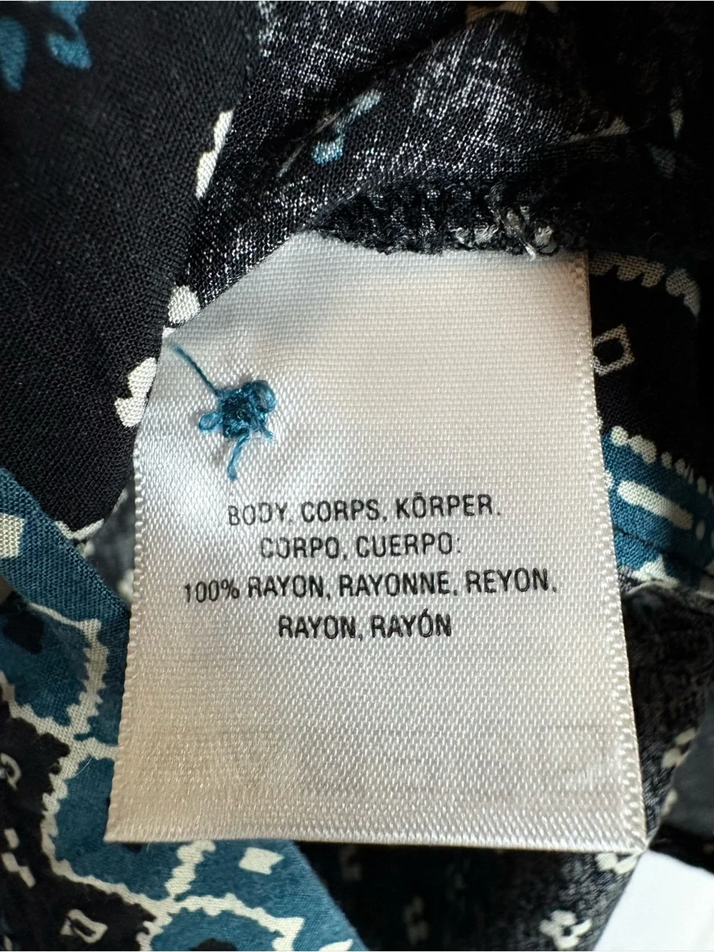 Anthropologie Black Sleeveless Button-Down Top with Teal Trim